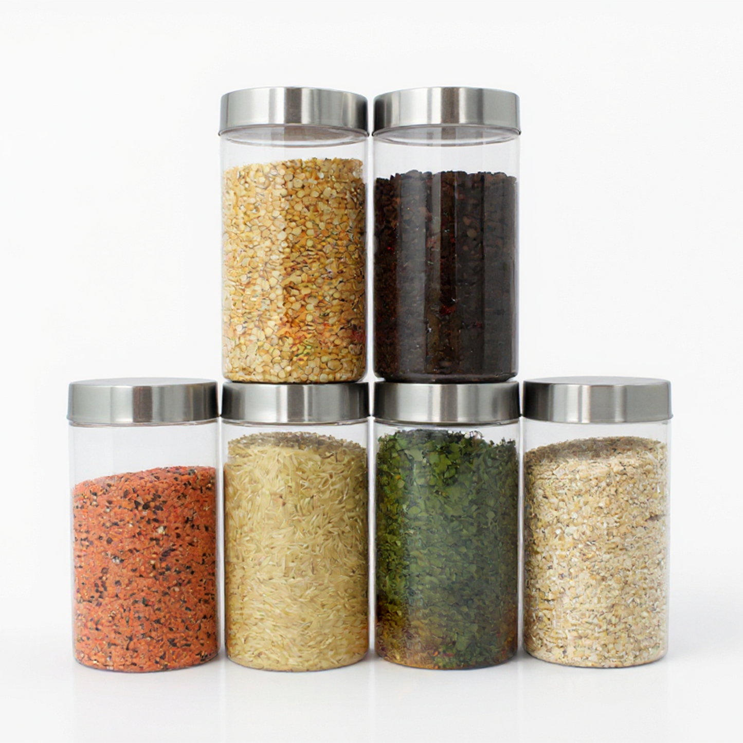 Plus Round Jars with Steel caps - Set of 6