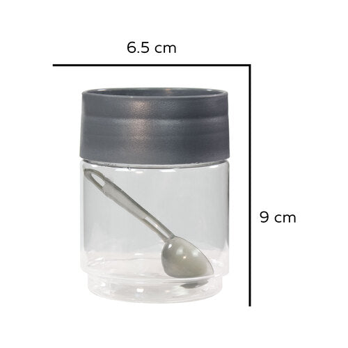 Modedge Plastic Jar Airtight Stackable Container for Kitchen Storage with Spoon, Set of 12 Pieces