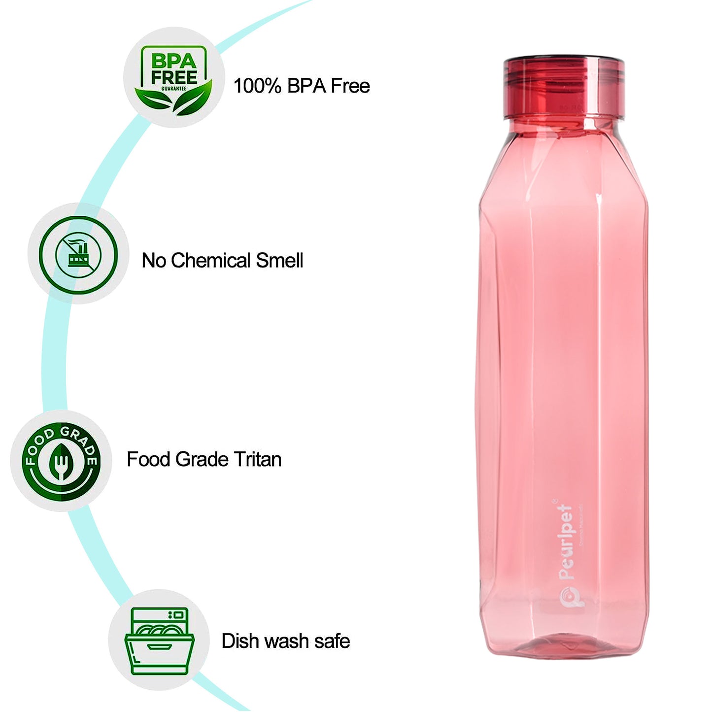 1000ml Diamond Bottle - Assorted - Set of 4