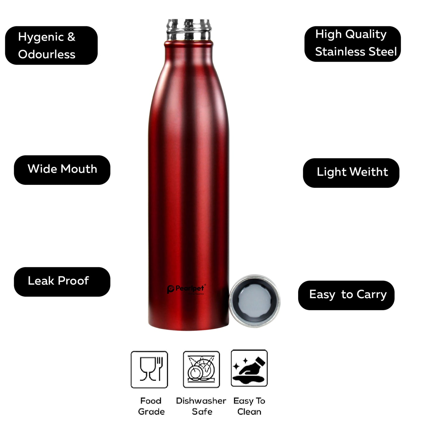 950ml S10 Stainless Steel Single wall water bottle (pack of 6)