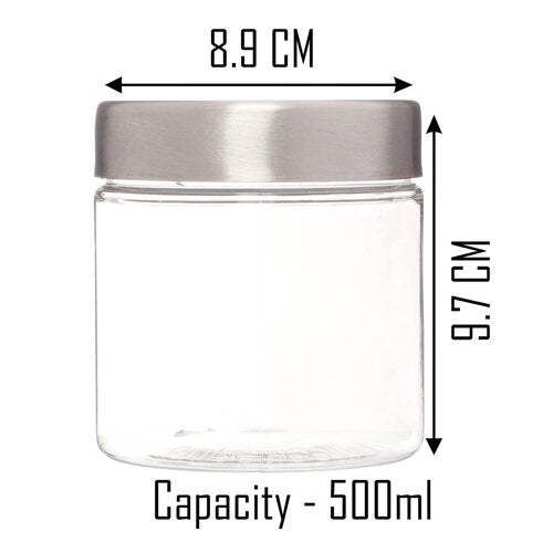 Plus Round Jars with Steel caps - Set of 18 - 200 ml, 500 ml, 1400 ml