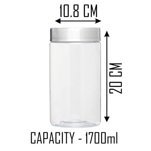 Plus Round Jars with Steel caps - Set of 18 - 200 ml, 500 ml, 1700 ml