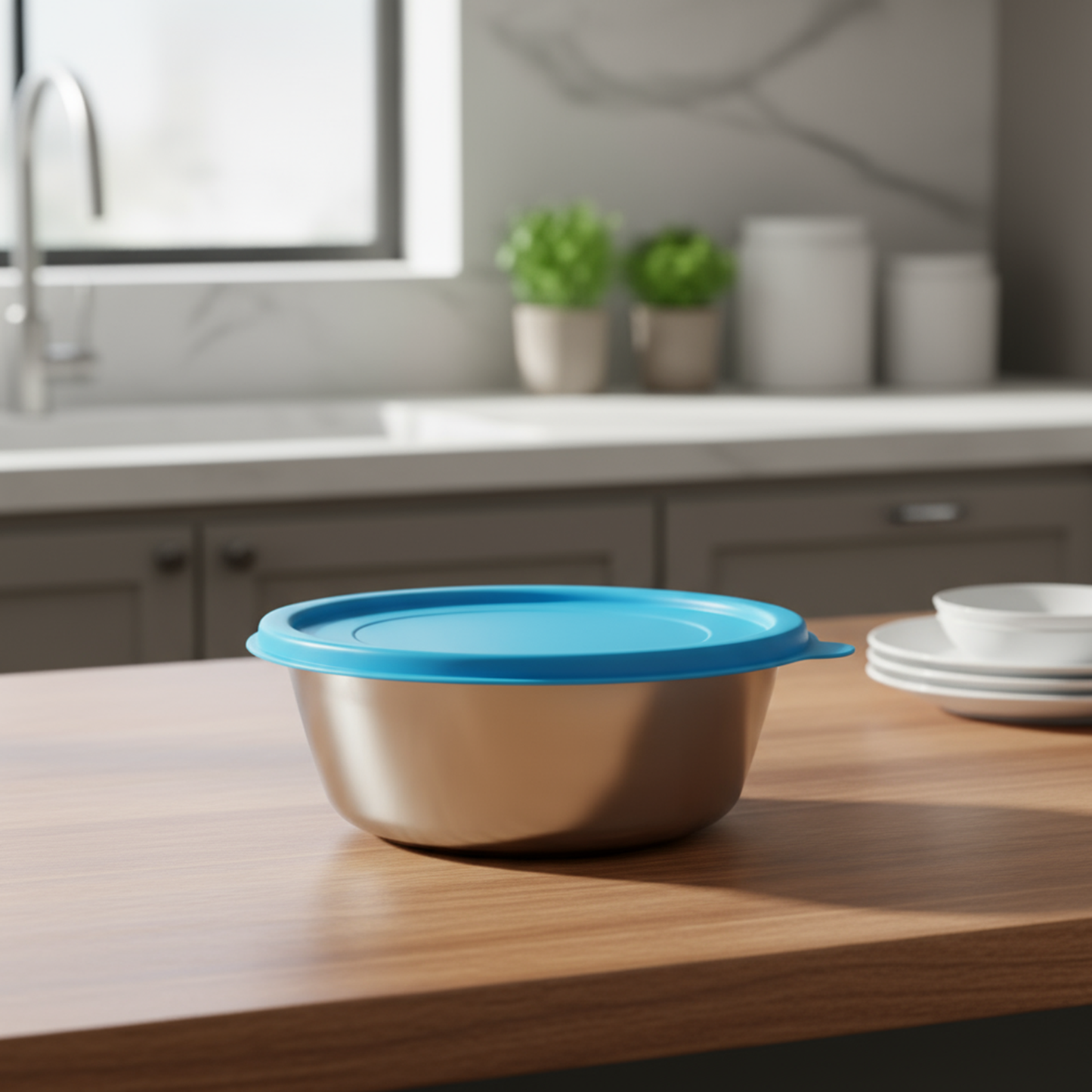 Sylo Stainless Steel Bowl 900 ml | Airtight Food Storage Bowl with BPA-Free Lid