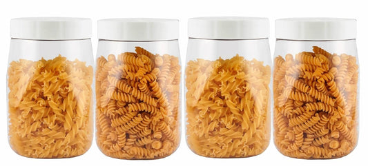 Space Saver Square Jar Set with Plastic LID, 1500 ml, 4 Pcs