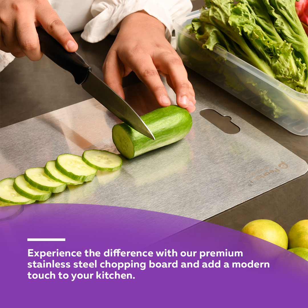 PEARLPET Stainless Steel Chopping Board for Kitchen Regular