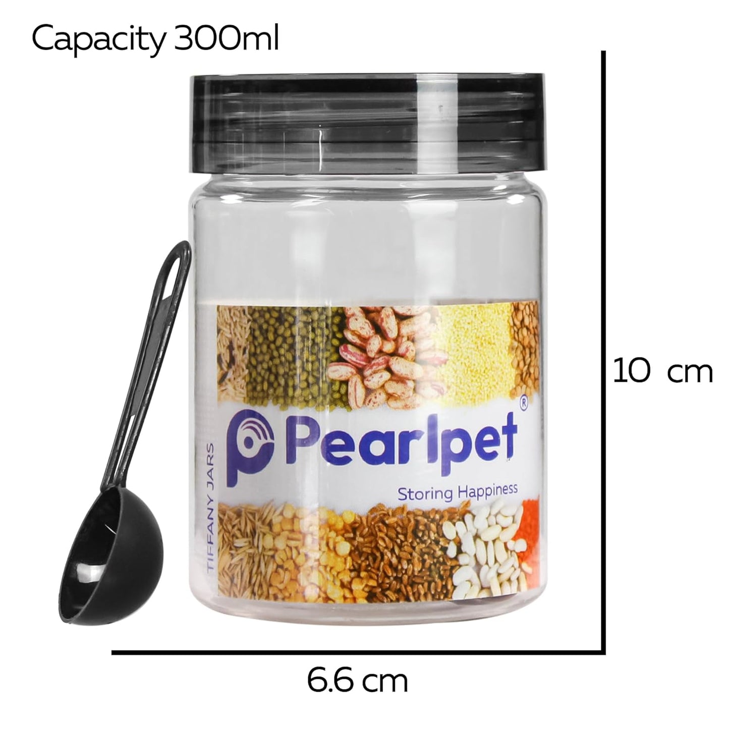 Tiffany Round Jars with spoons - Set of 18 - 300 ml, 500 ml, 1000 ml