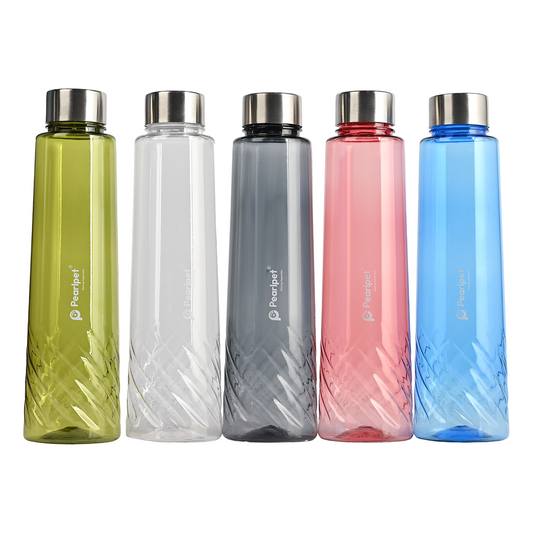 1000ml Lovely Round Bottle with Stainless Steel Cap Assorted - Set of 5