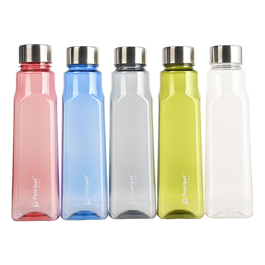 1000ml Ellie Square Bottle Stainless Steel Cap - Assorted - Set of 5