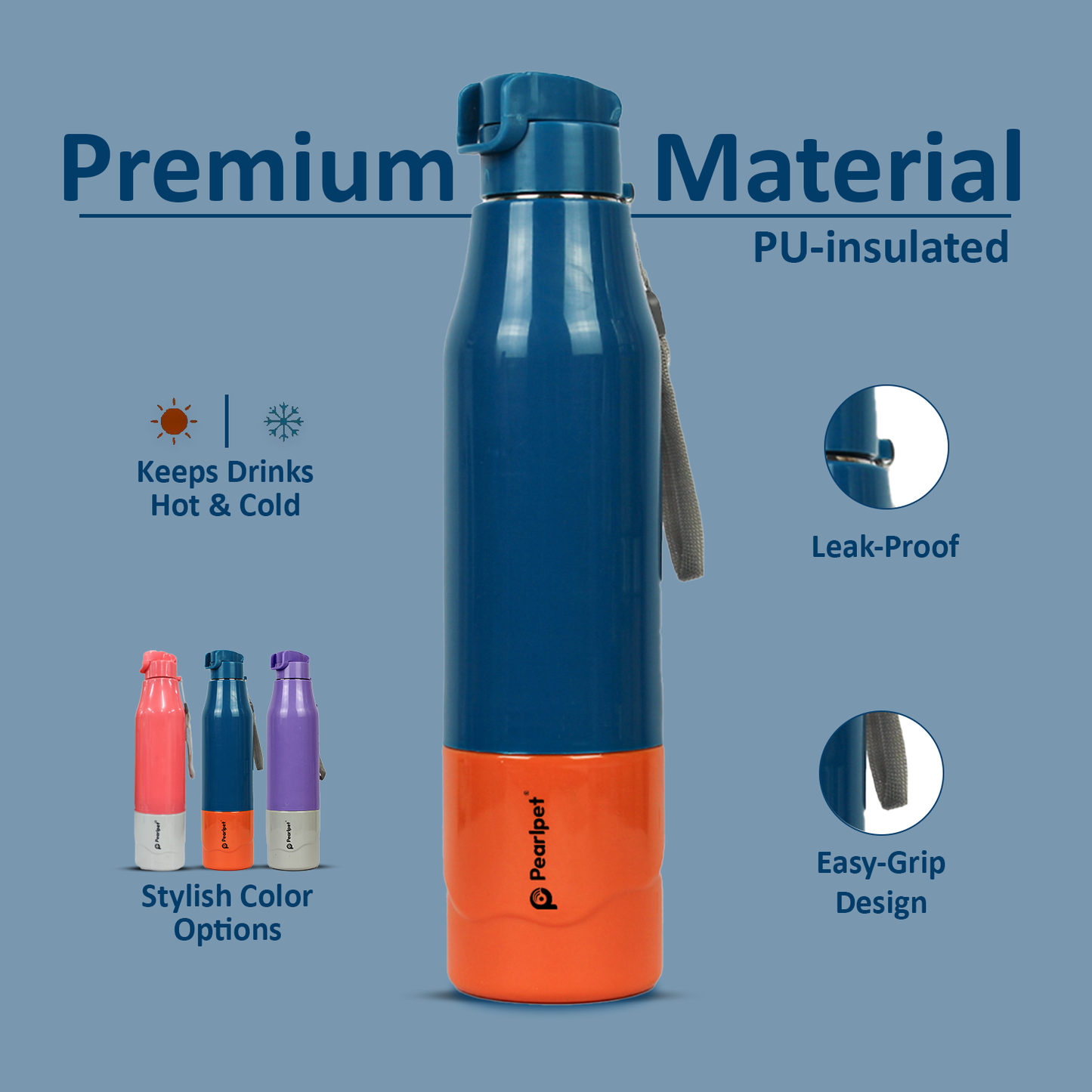 Pearlpet LEO Insulated Water Bottle 600ml Thermoware bottle
