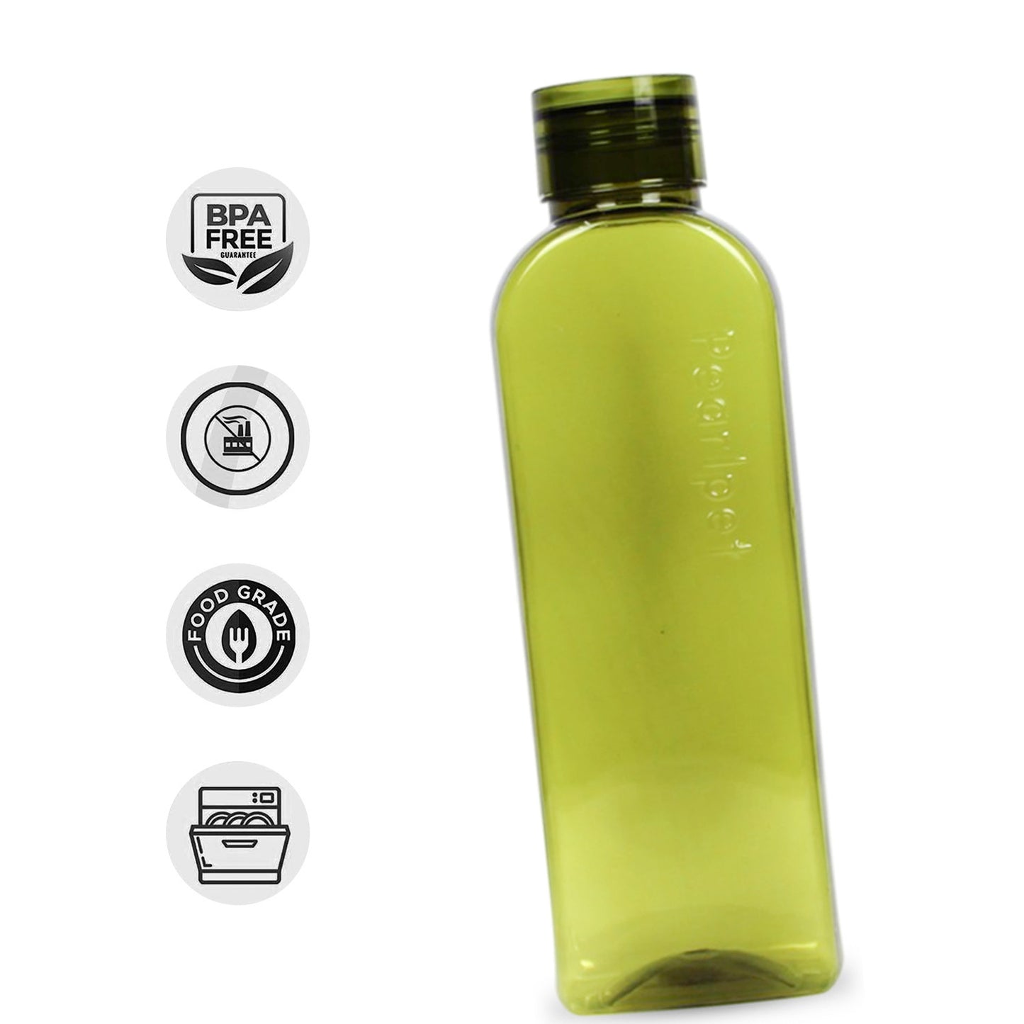 1000ml Ruby Round Water Bottle Assorted (Multicolor) - Set of 5