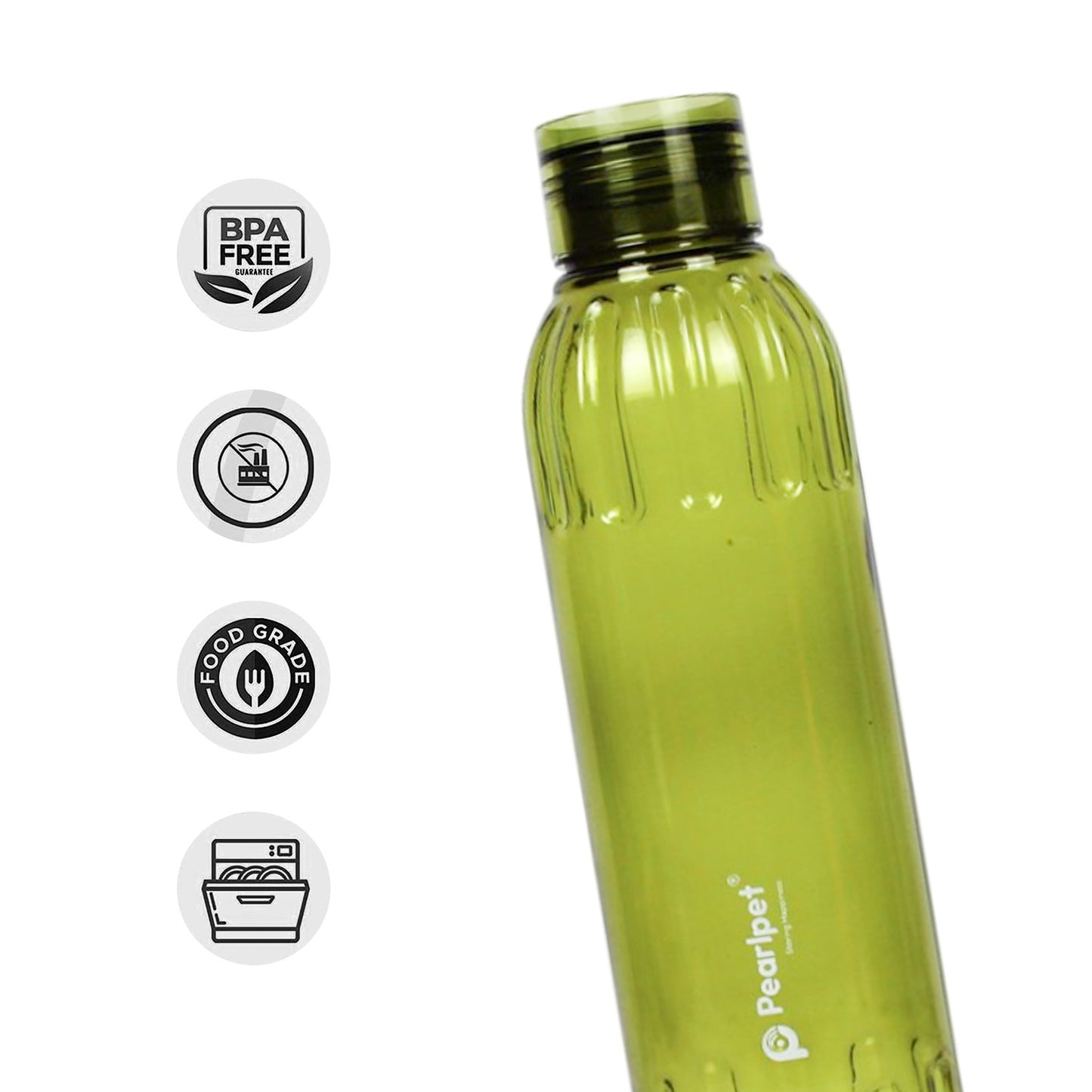 1000ml Mizu Round Water Bottle Assorted (Multicolor) - Set of 5