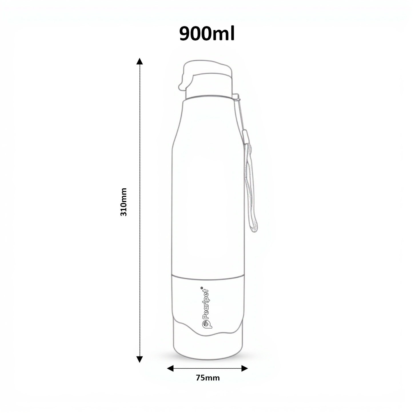 Pearlpet LEO Insulated Water Bottle 900ml Thermoware bottle