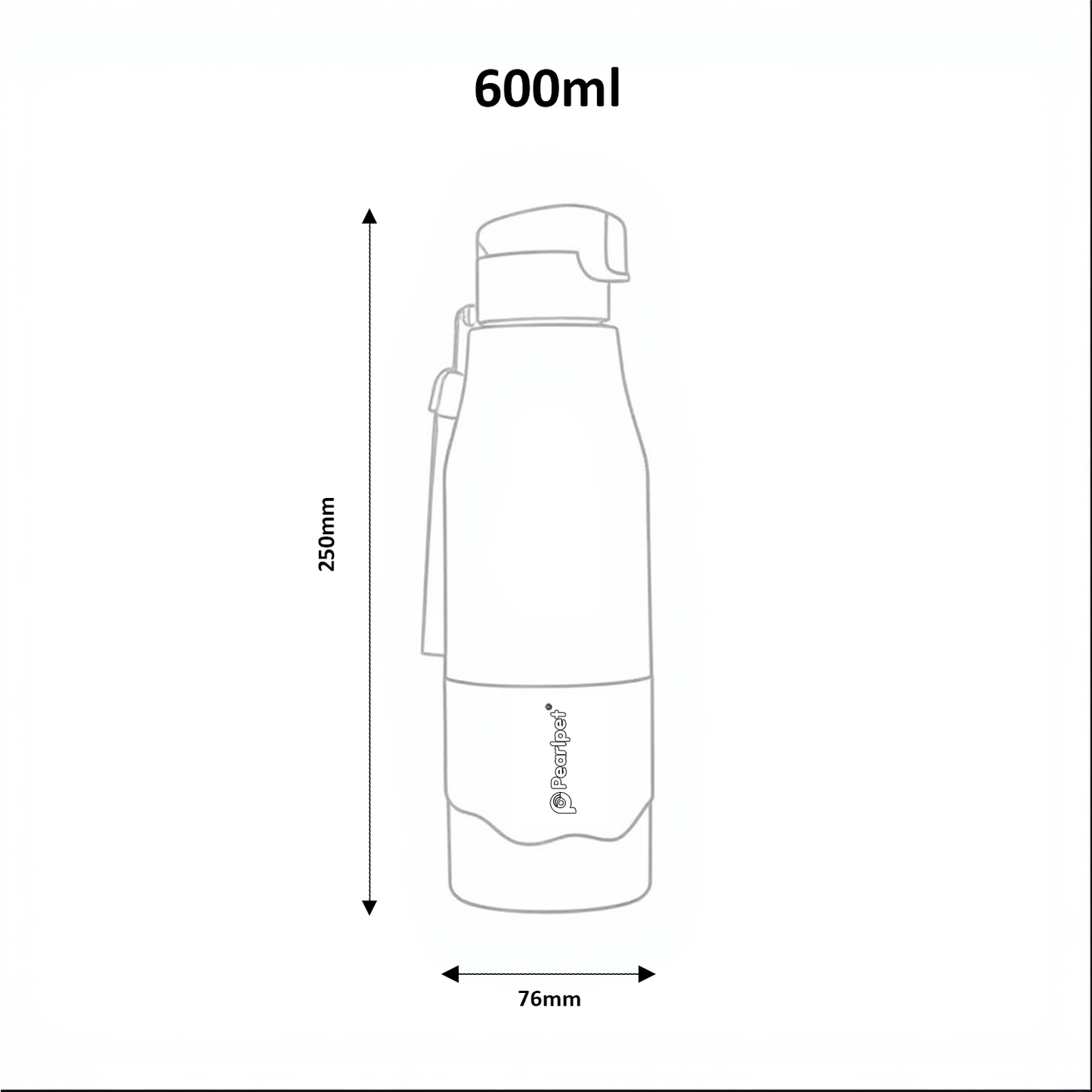 Pearlpet LEO Insulated Water Bottle 600ml Thermoware bottle