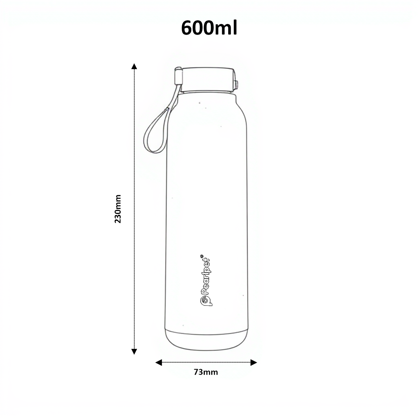 Pearlpet Milo Insulated Water Bottle 600ml Thermoware bottle
