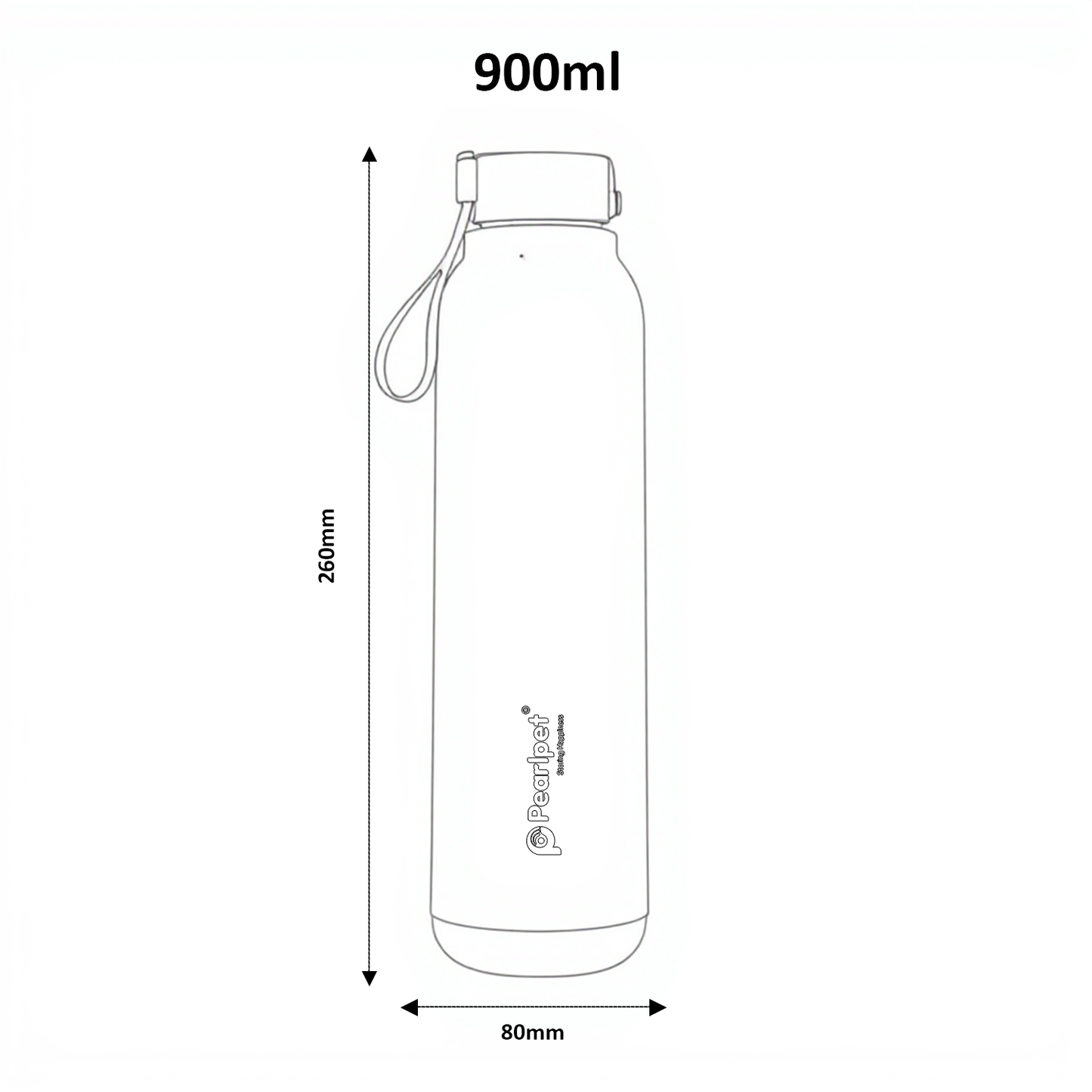 Pearlpet Milo Insulated Water Bottle 900ml Thermoware bottle