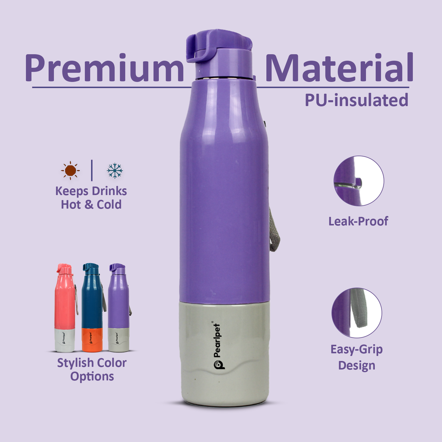 Pearlpet LEO Insulated Water Bottle 900ml Thermoware bottle