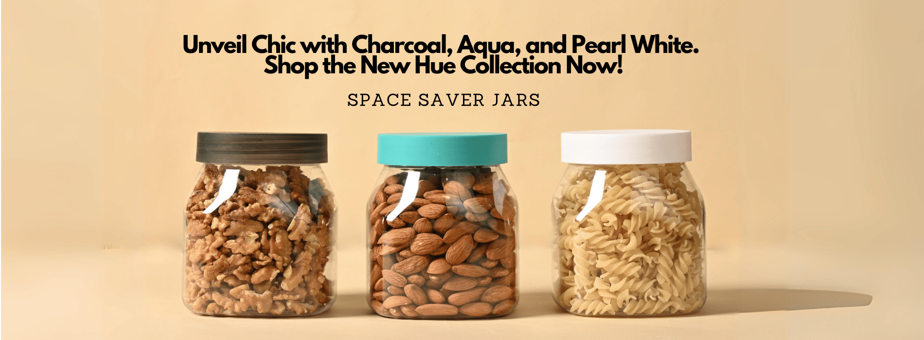 Space saver square jars with new colours