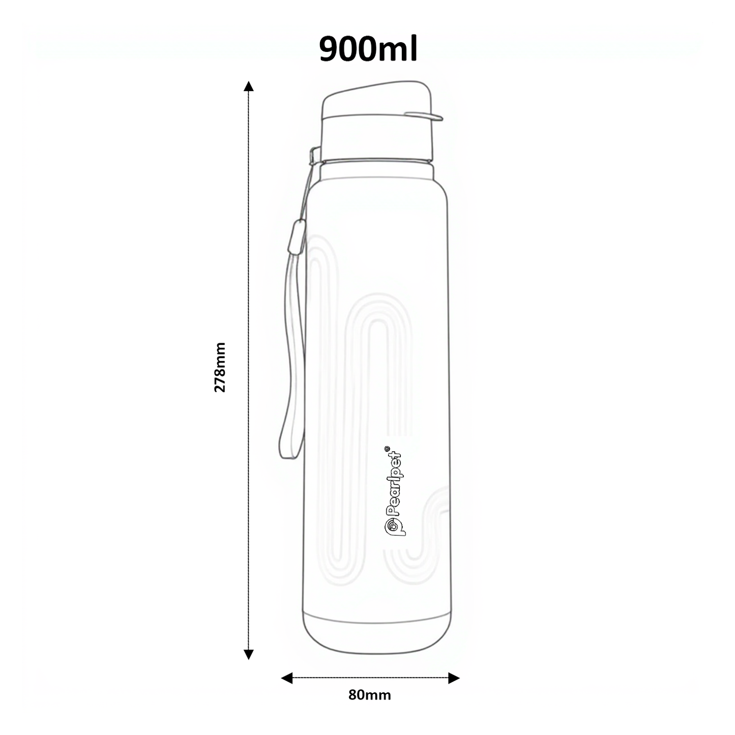 Pearlpet SPRINT Insulated Water Bottle 900ml Thermoware bottle