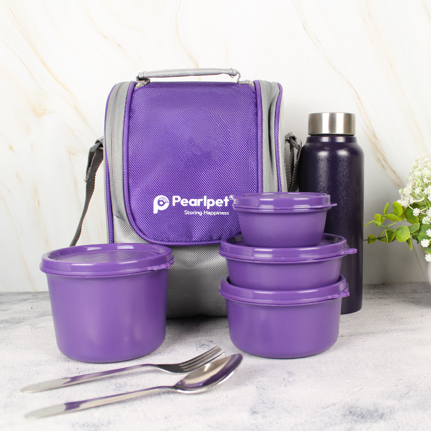 Executive Buffe Steel Lunch Box Set with bottle