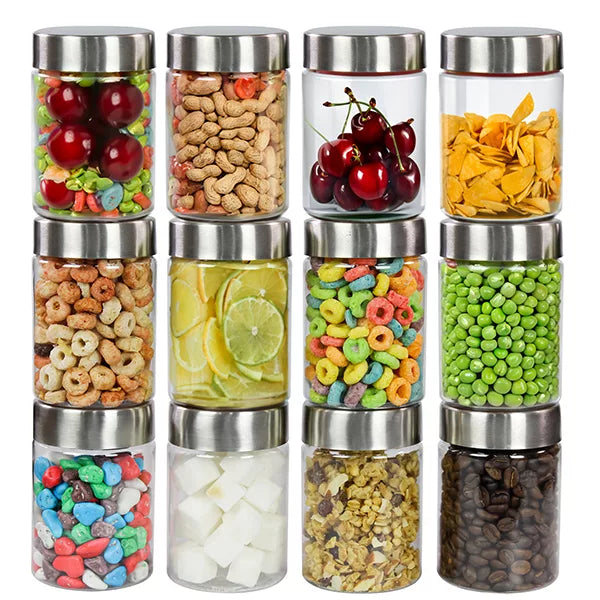 Plus Jars with Steel caps - Set of 12 - 300 ml - Pearlpet
