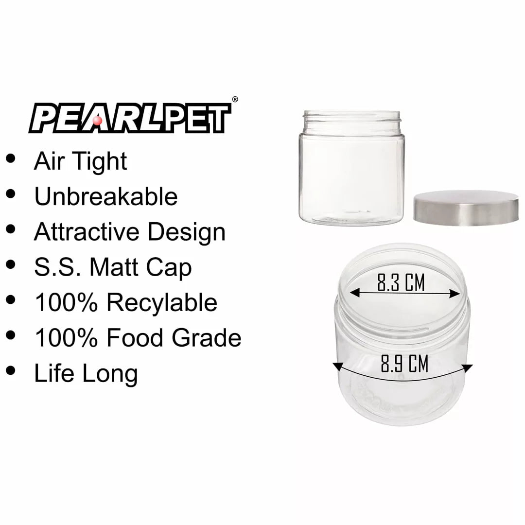Plus Jars with Steel caps - Set of 6 - 500 ml - Pearlpet