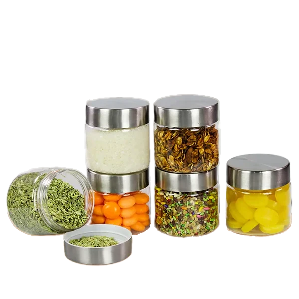 Plus Round Jars with Steel caps - Set of 6