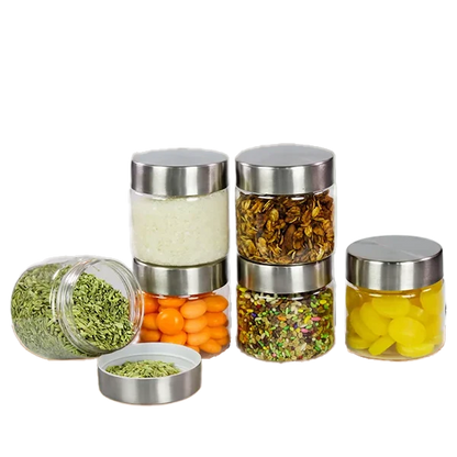 Plus Round Jars with Steel caps - Set of 6