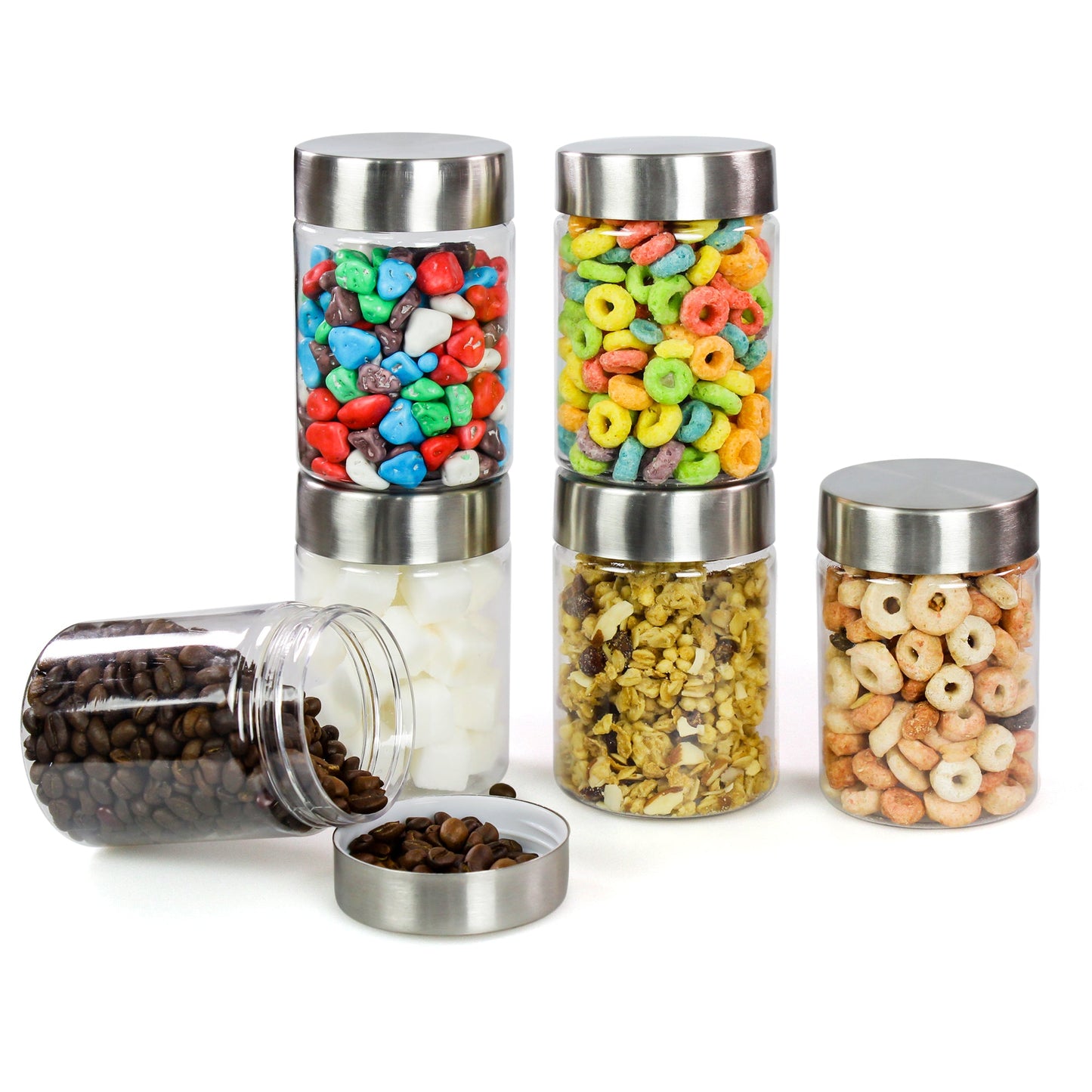 Plus Round Jars with Steel caps - Set of 6