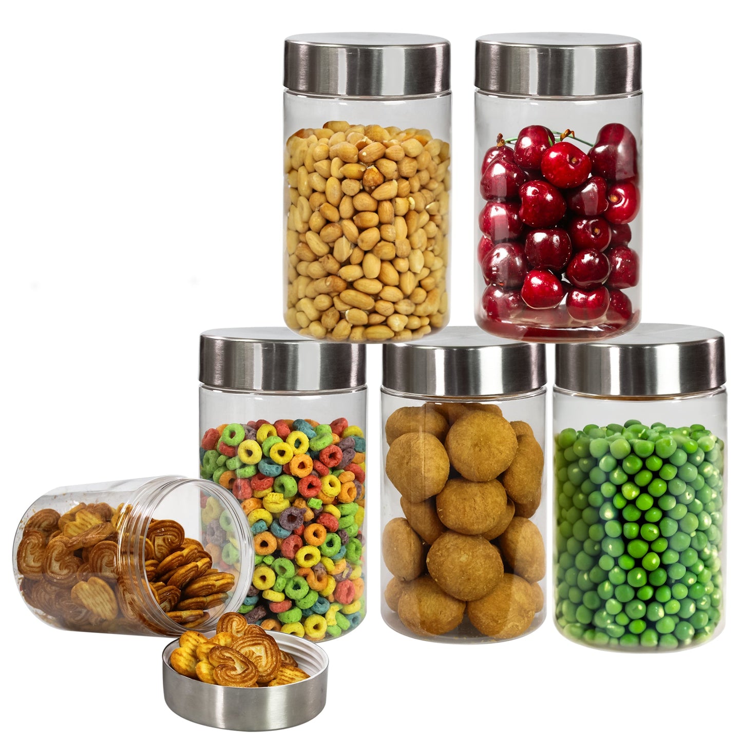 Plus Round Jars with Steel caps - Set of 6