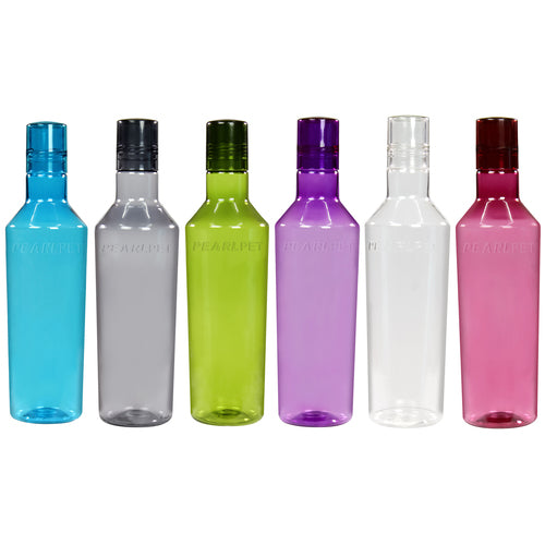 Nile BPA-free Plastic Water Bottle Set of 6 Pcs, Each 1000ml, Assorted (Multicolor)