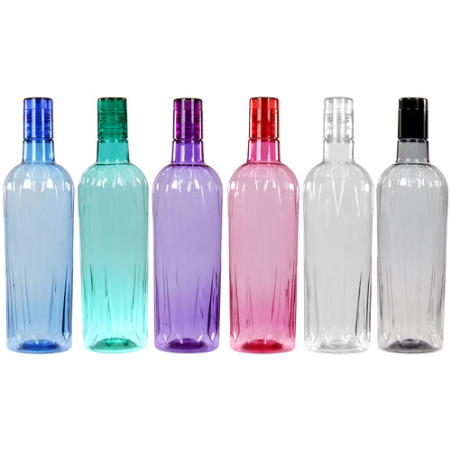 Onyx BPA-free Plastic Water Bottle Set of 6 Pcs, Each 1000ml, Assorted (Multicolor)