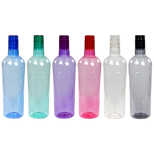 Nira BPA-free Plastic Water Bottle Set of 6 Pcs, Each 1000ml, Assorted (Multicolor)