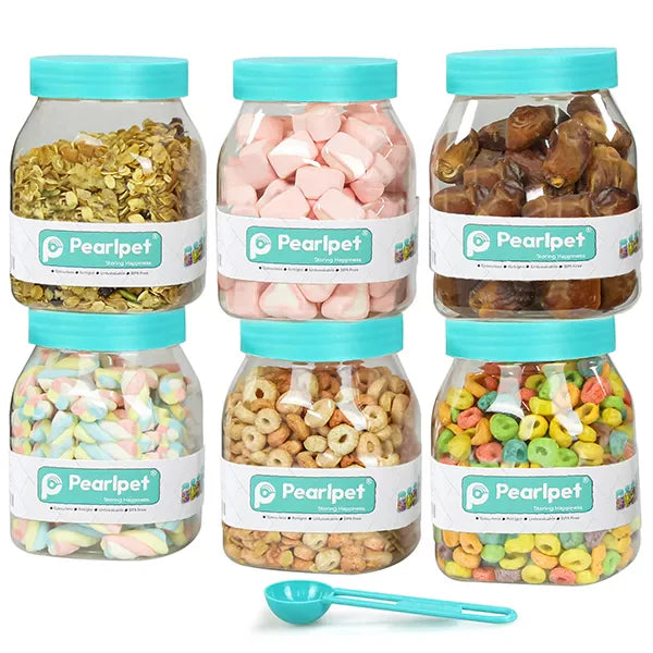 Space Saver Jar Set with Plastic LID, 800 ml - Pearlpet