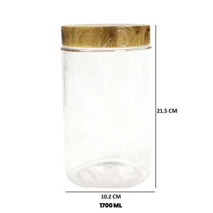 Coral Jars with Wooden like caps |Light brown| Set of 6