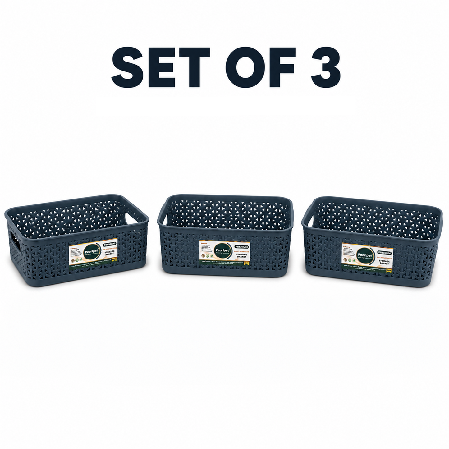 Pearlpet Everyday Basket Pack of 3 – Smart organisation for every corner of your home — view 33