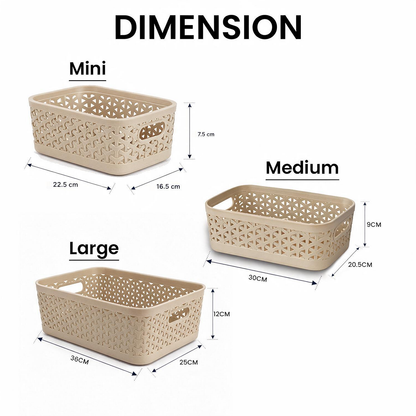 Pearlpet Everyday Basket Set of 3 with Lid – Smart organisation for every corner of your home — view 19
