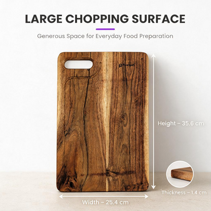 PEARLPET Premium Acacia Wood Chopping & Cutting Board | Reversible Kitchen Board | Serving Platter | Durable & Easy to Clean