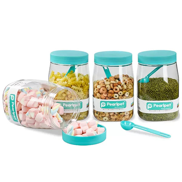 Space Saver Jar Set with Plastic LID, 1000 ml - Pearlpet