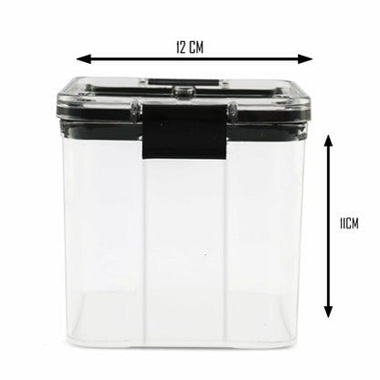 PEARLPET Click n Seal Kitchen Storage Container Set Of 2 Pcs (700 ml Each, Plastic, Square Shape)