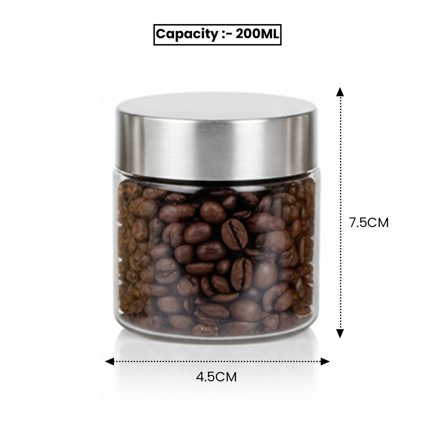 Plus Round Jars with Steel caps - Set of 6