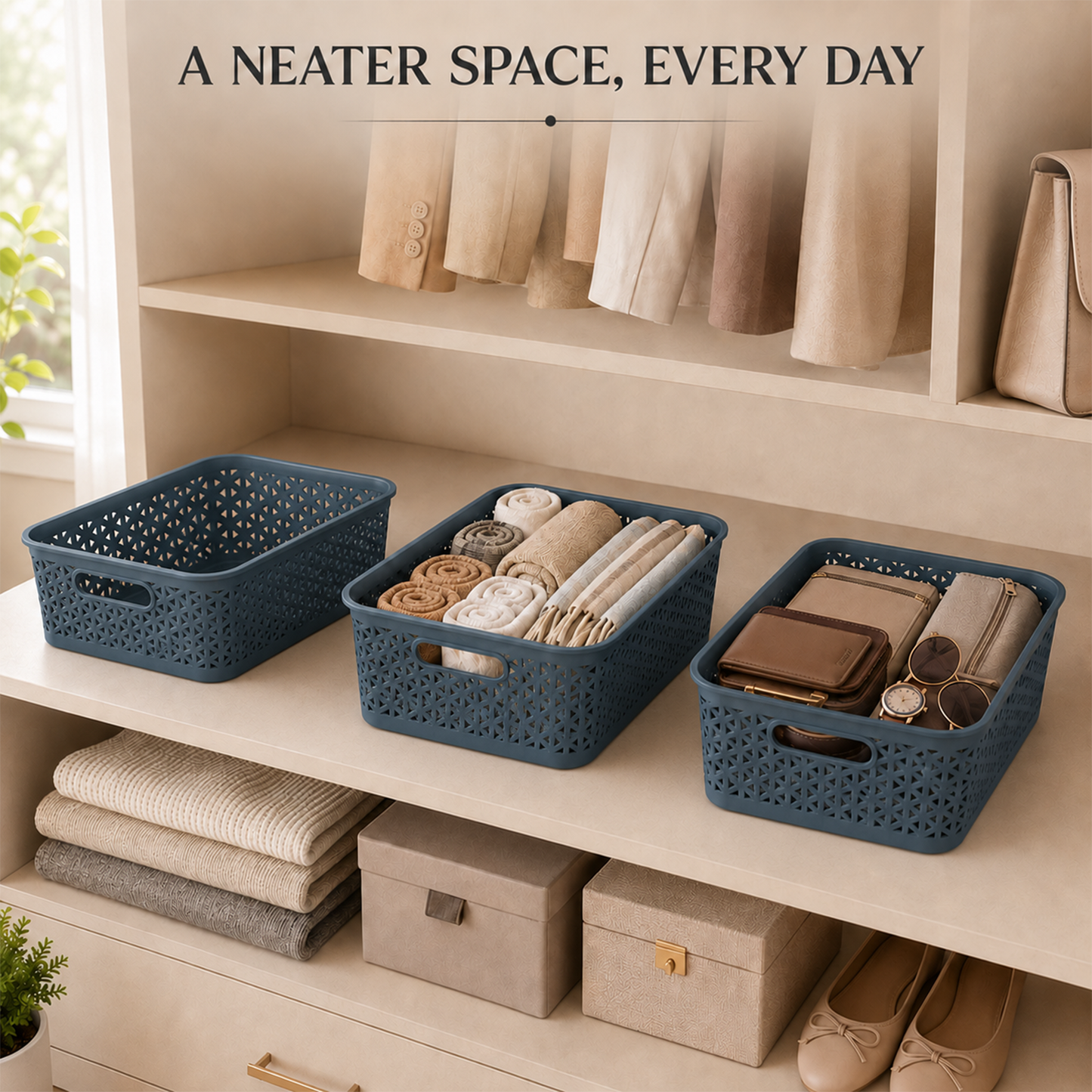 Pearlpet Everyday Basket Pack of 3 – Smart organisation for every corner of your home — view 35