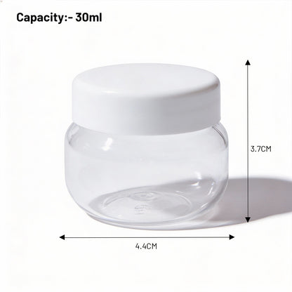 Dibbi Round jars - White 30g (Pack of 12 and 24)