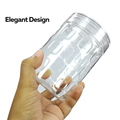 Checker Round Jars- Set of 18 - 300 ml, 800 ml, 1000 ml