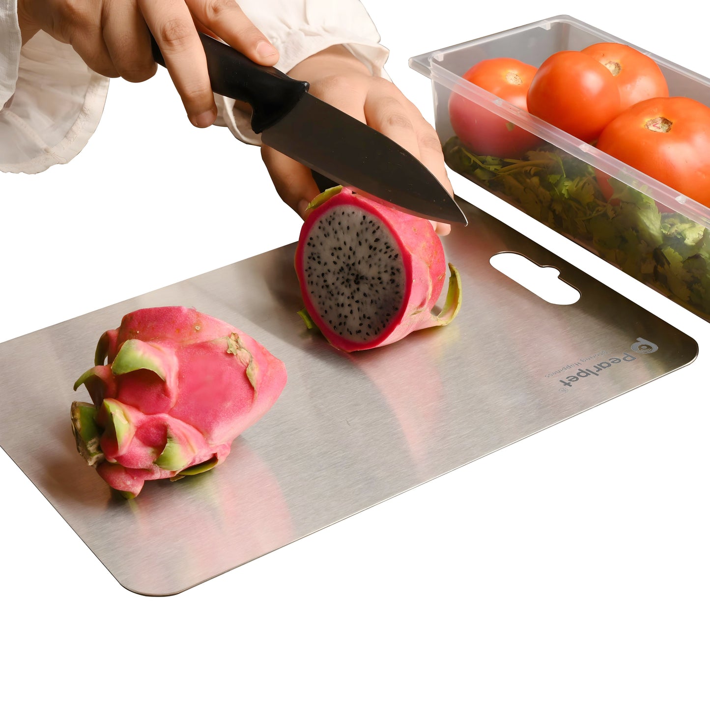 PEARLPET Stainless Steel Chopping Board for Kitchen - Heavy-Duty Cutting Board for Vegetables, Fruits, Meats, Vegetables