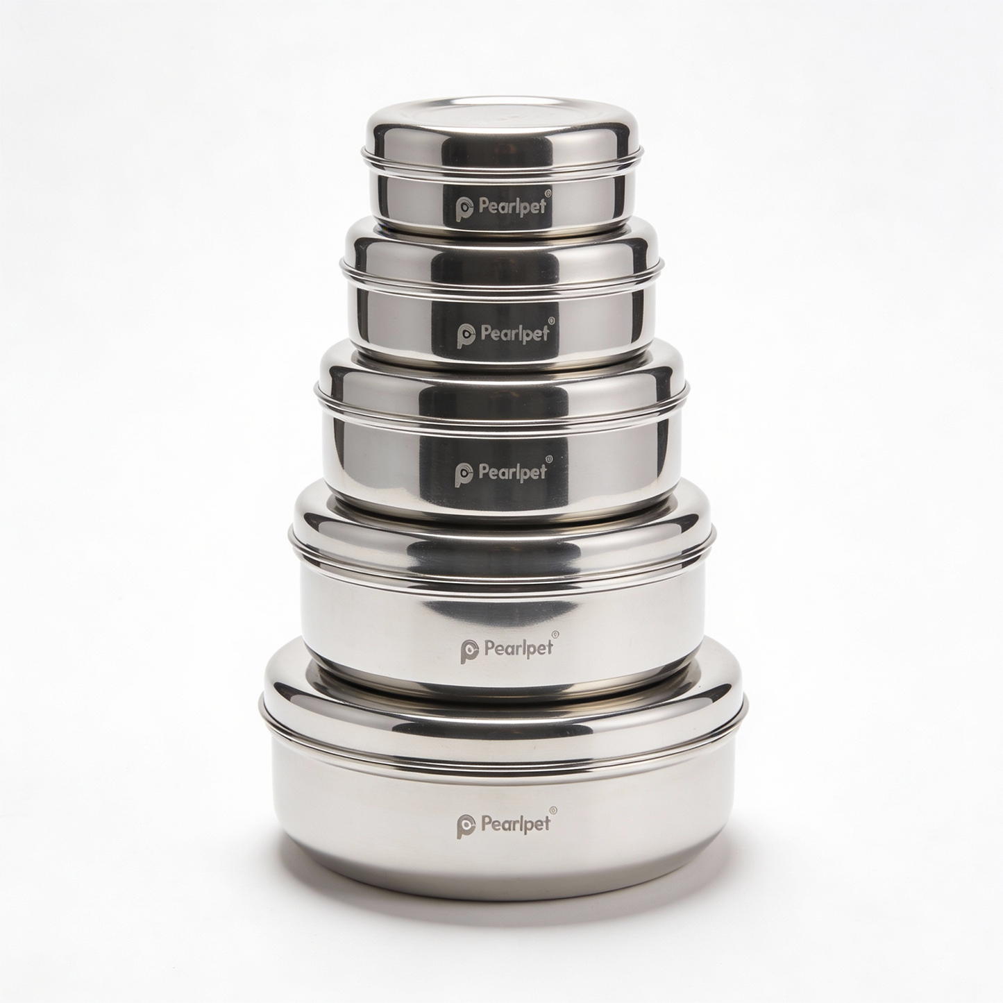 Steel Flat Canisters| Puri Dabba|Storage Containers Set Of 5 Pcs