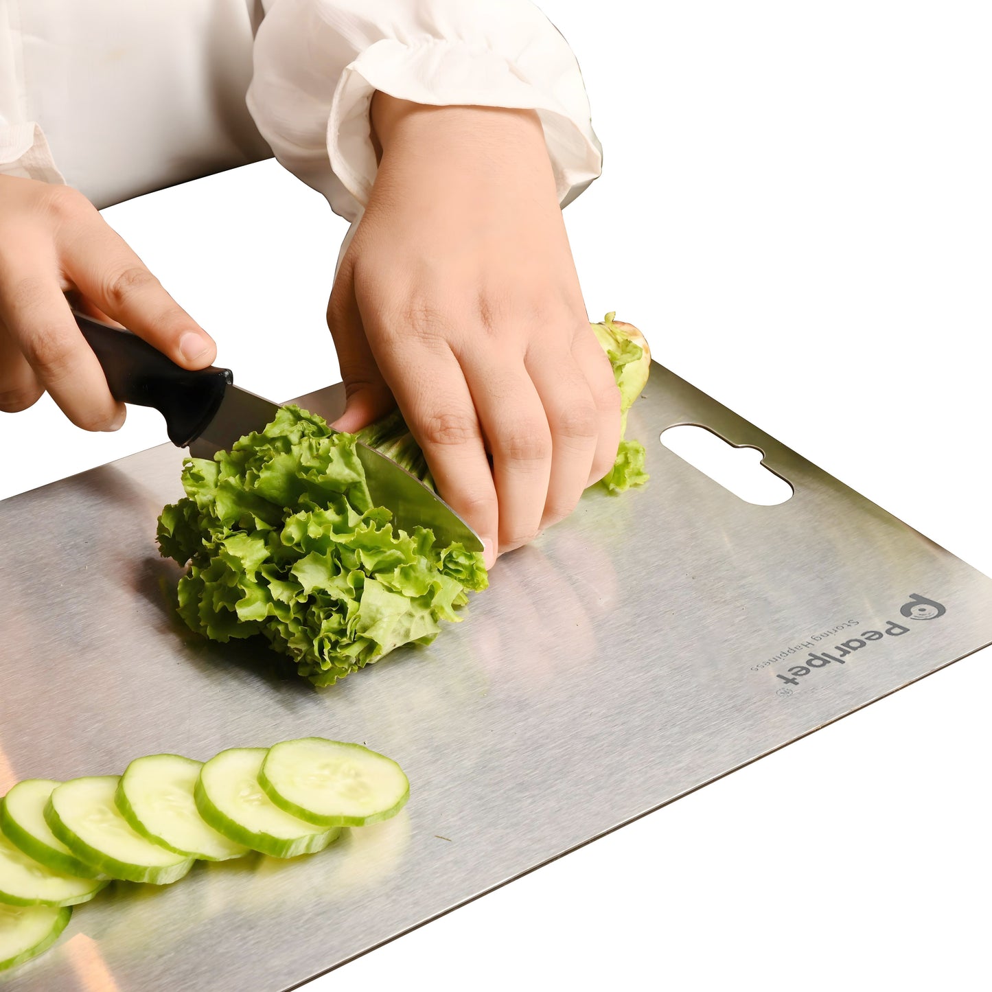 PEARLPET Stainless Steel Chopping Board for Kitchen - Heavy-Duty Cutting Board for Vegetables, Fruits, Meats, Vegetables