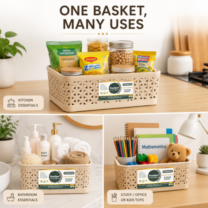 PEARLPET Everyday Basket Set of 3 with Lid – Smart organisation for every corner of your home