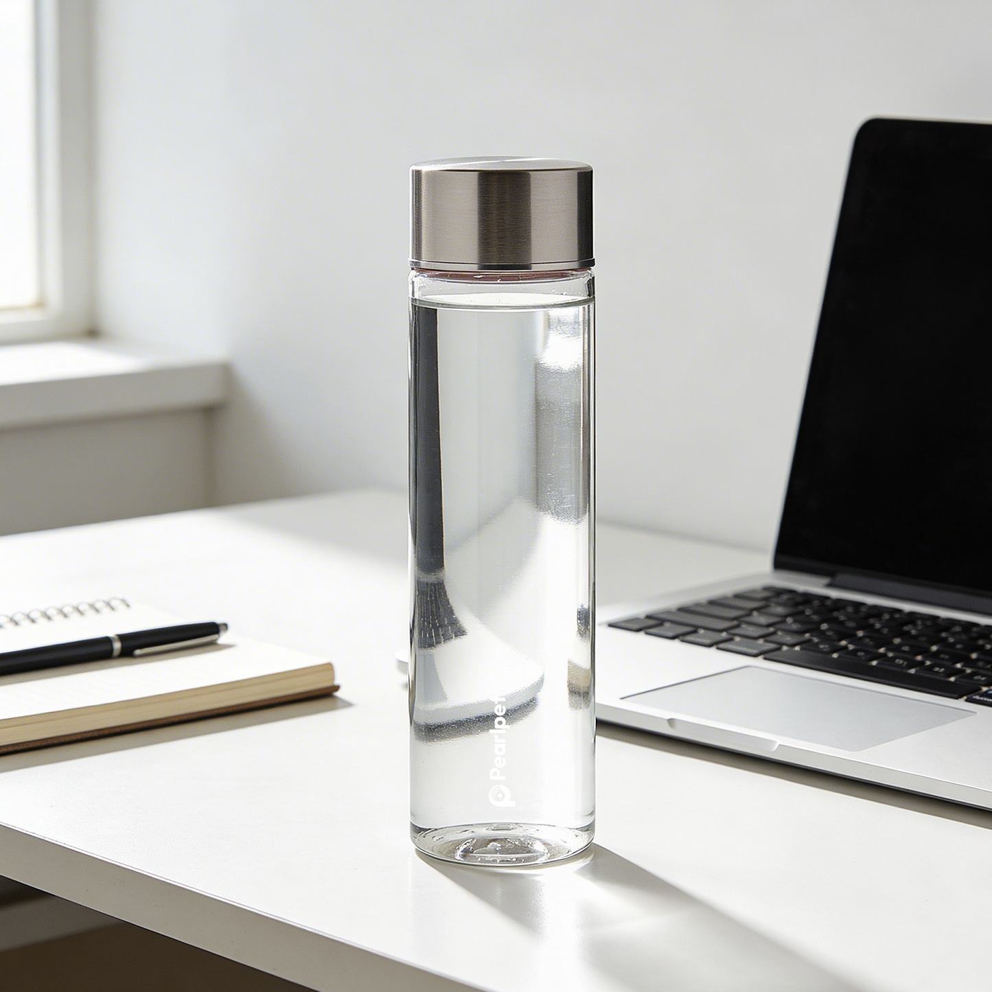Pearlpet Transparent water bottle , Premium pet water bottle with steel cap , 1 piece , 1000ml