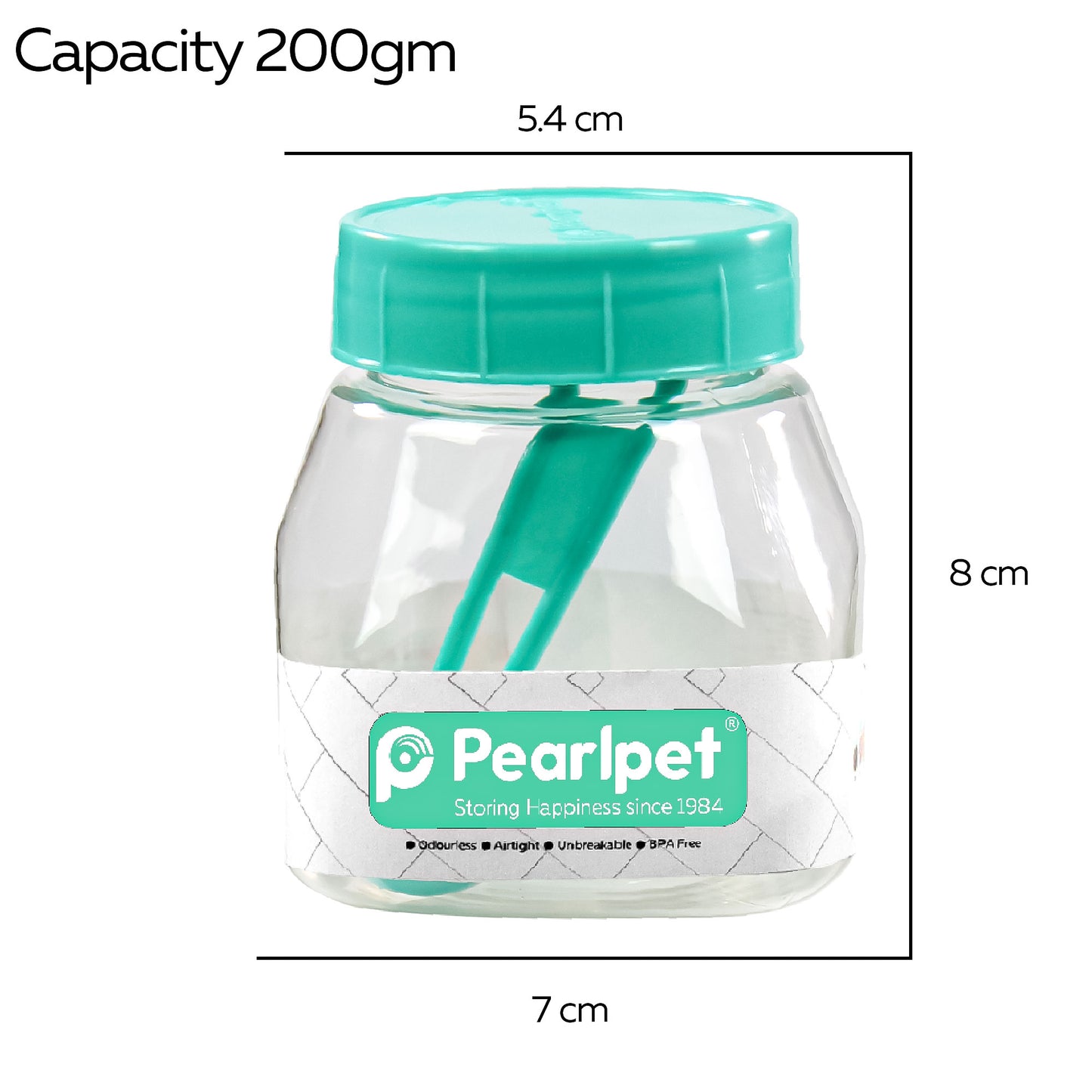 Space Saver Square Jar Set with Plastic LID, 200 ml (6pcs, 12pcs, 24pcs)