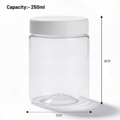 Dibbi Round jars - White 250g (Pack of 12 and 24)